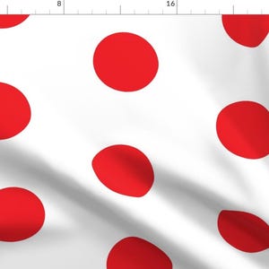 Red Dots Fabric - Giant Dot Red On White By Americanmom - Red White Polka Dots Modern Home Decor Cotton Fabric By The Yard With Spoonflower