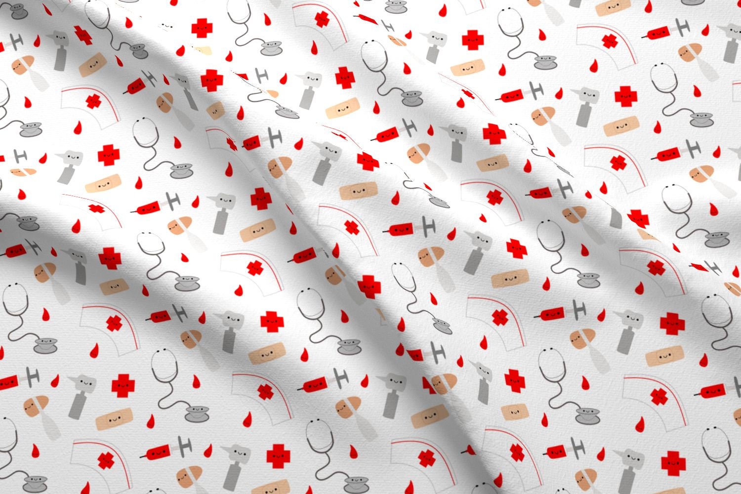 Nurse Fabric Happy Nurse By Clayvision Nurse Doctor Med Etsy