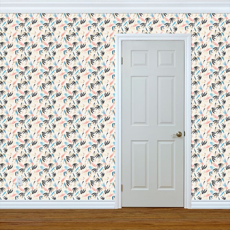 Modern Abstract Wallpaper Adobo Multi By Holli Zollinger Geometric Custom Printed Removable Self Adhesive Wallpaper Roll by Spoonflower
