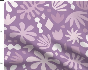 Abstract Apparel Fabric - Freeform Floral Purple by anjajankowsky - Floral Whimsical Abstract Botanicals Clothing Fabric by Spoonflower