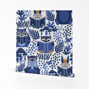 Book Wallpaper - Lost Between The Pages By Nanshizzle - Book Blue Custom Printed Removable Self Adhesive Wallpaper Roll by Spoonflower