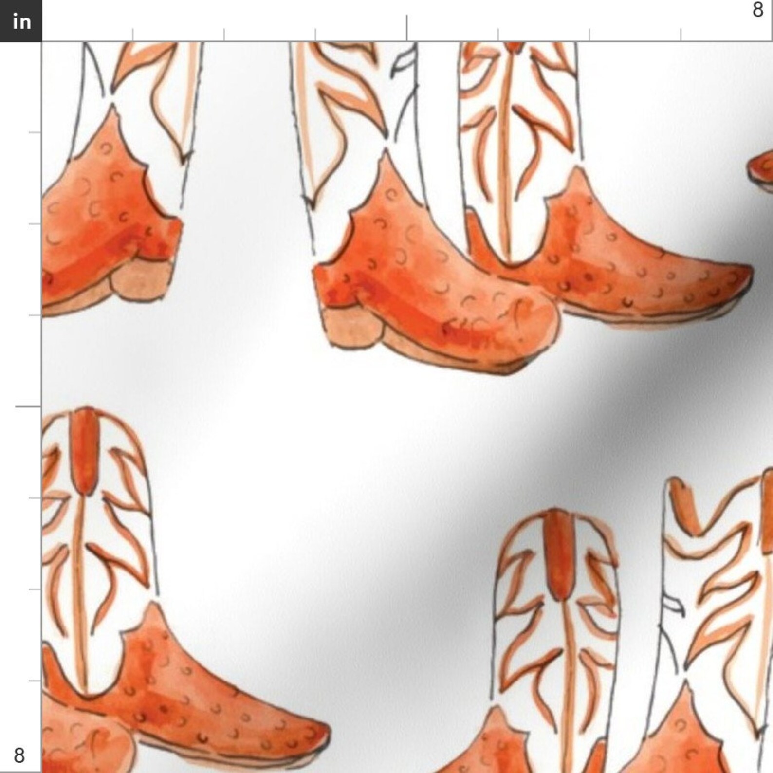 Cowboy Boots Fabric Cowboy Boots Pattern By Flowerandvine Etsy