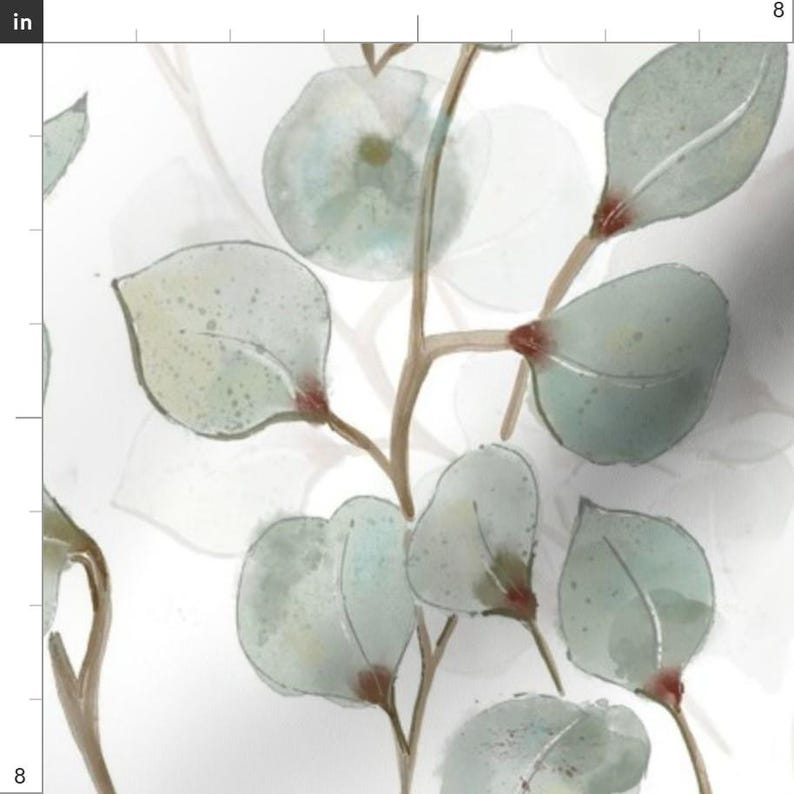 Botanical Fabric - Eucalyptus Leaves by canedoandco - Australian Flowers Farmhouse Plant Flora Fabric by the Yard by Spoonflower image 3