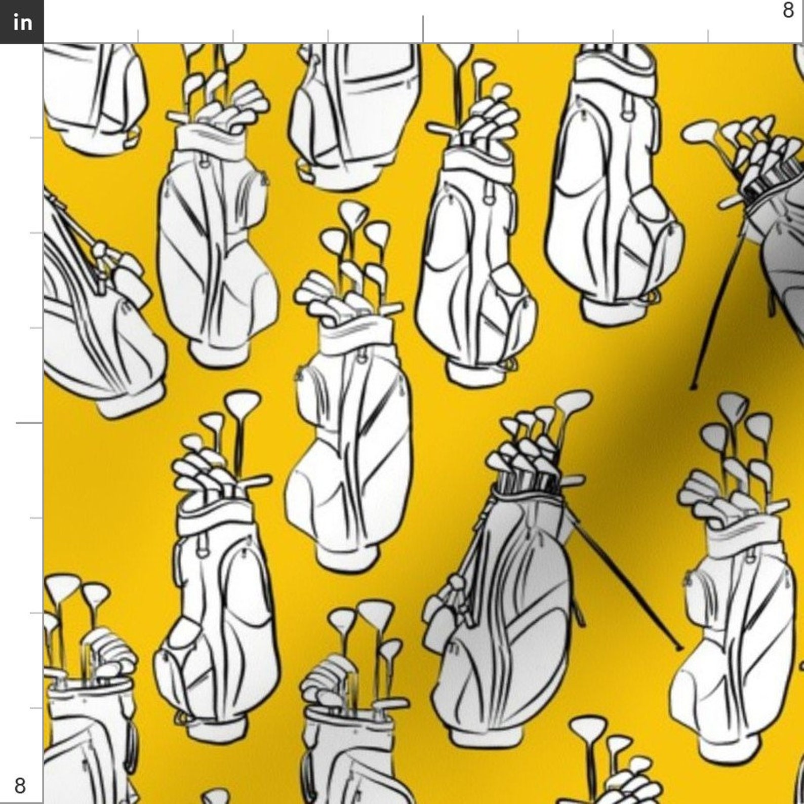 Golf Fabric Golf Bags on Yellow by Landpenguin Golfers Etsy