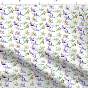 Origami Cranes Fabric - Origami Cranes - Small By Emmaallardsmith - Summer Watercolor Origami Cotton Fabric By The Yard With Spoonflower