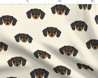 Dachshund Fabric - Dachshund Dog Seamless Pattern - White Background By Designtherapy - Dachshund Cotton Fabric By The Yard With Spoonflower