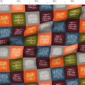 Scripture Quilt Fabric - Bible Verse Baby Quilt By Themadcraftduckie - Whole Cloth Cheater Quilt Cotton Fabric By The Yard With Spoonflower image 2