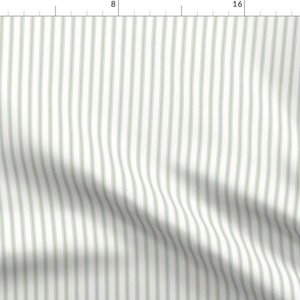 Stripes Fabric - Light Sage Green Stripes by dept_6 - Light Sage Green Vertical Stripes Graphic Lines Fabric by the Yard by Spoonflower