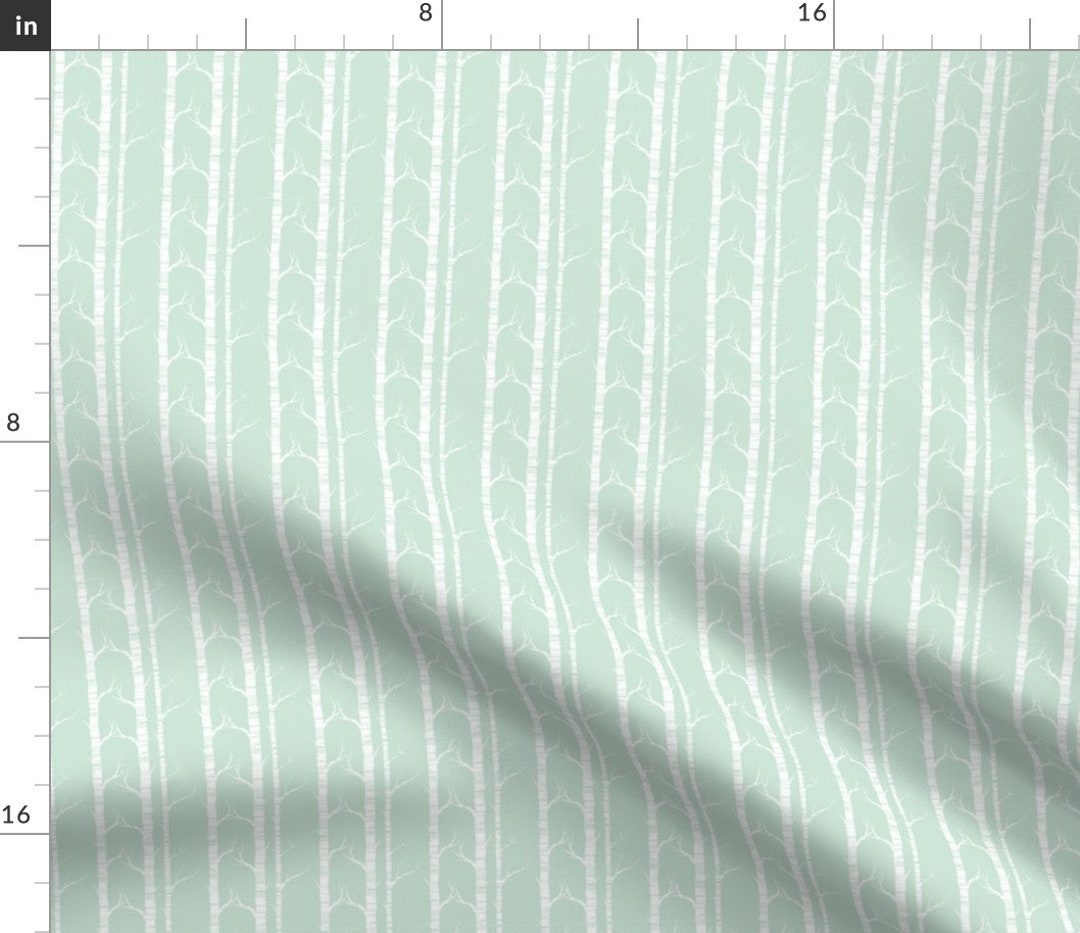 Mint Forest Fabric Birch by Teart Baby Woodland Nursery - Etsy