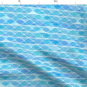 Swimming Water Fabric - Blue Aquatic By Joyink - Summer Ocean and Beach Cotton Fabric By The Yard With Spoonflower