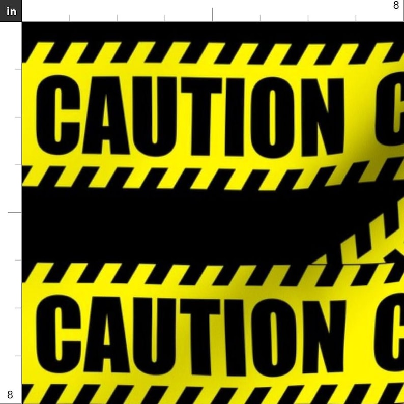 Caution Barricade Fabric - Construction Notice Warning Danger Hazard Life Sized By Raveneve - Cotton Fabric By The Yard With Spoonflower image 3