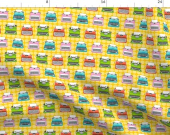 Typewriter Rainbow Fabric - Vintage Typewriters By Mirabelleprint - Retro Typewriters Cotton Fabric By The Yard With Spoonflower