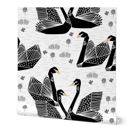 Black Swan Wallpaper Swans Black and White Bird by Andrea - Etsy Black Swan Wallpaper Swans Black and White Bird by Andrea - Etsy