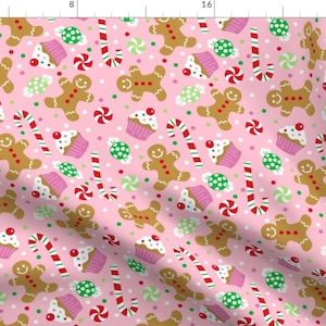 Candy Cane Fabric - Christmas Candy Treats - Pink by carol_hight_design - Christmas Wrapper Candy Cupcake Fabric by the Yard by Spoonflower