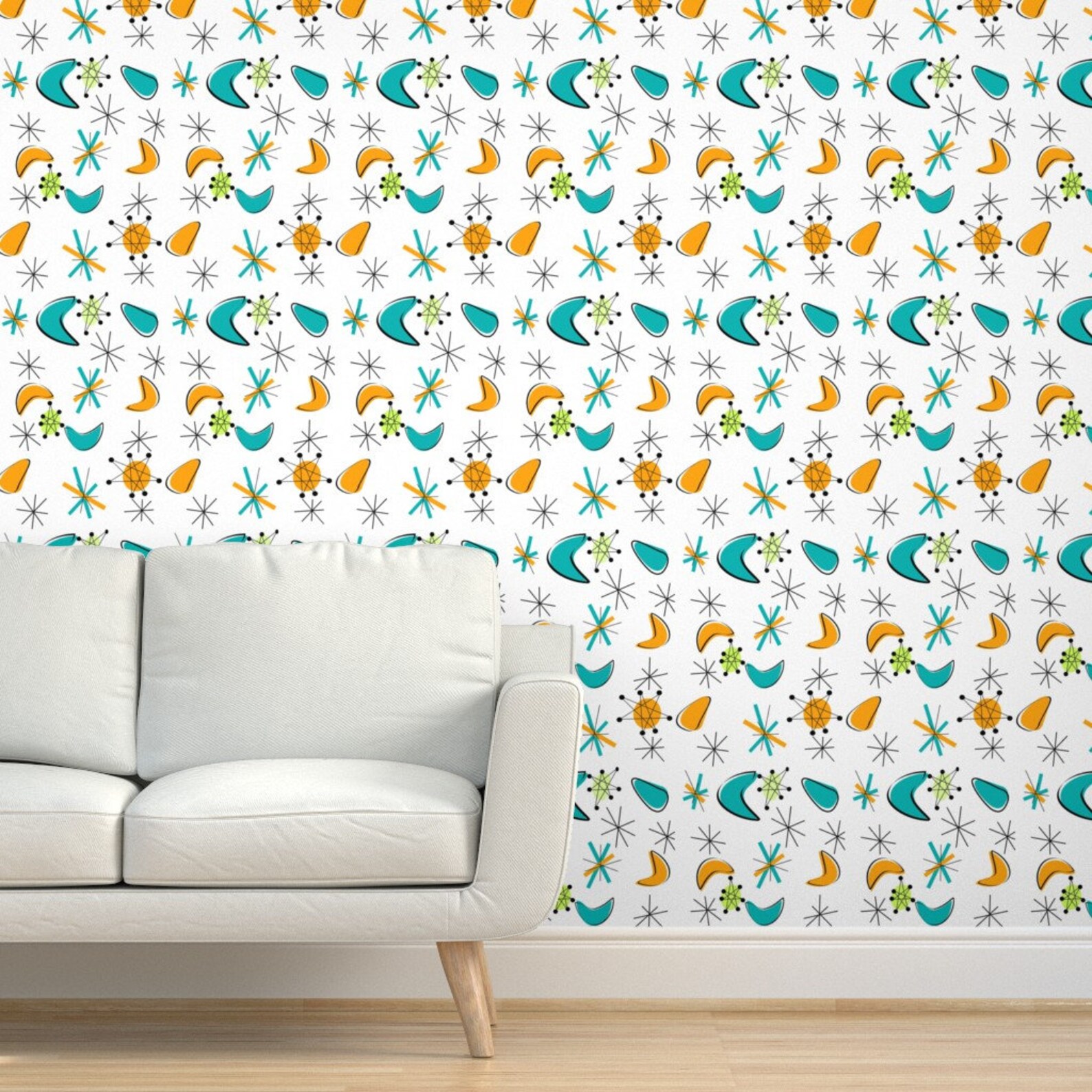 Mid Century Modern Wallpaper Atomic Era by Hot4tees Bgyahoo - Etsy