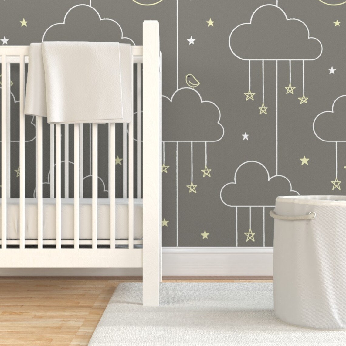Nursery Clouds Wallpaper Sweet Dreams Chalky by Lellobird Etsy