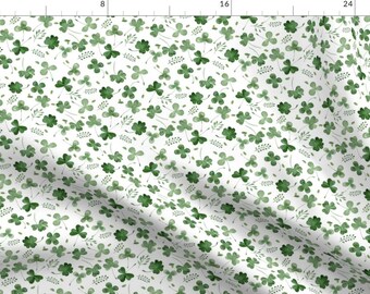 Shamrocks Fabric -Watercolor Shamrocks Micro By Hipkiddesigns- Shamrock St. Patrick's Day Nursery Cotton Fabric By The Yard With Spoonflower
