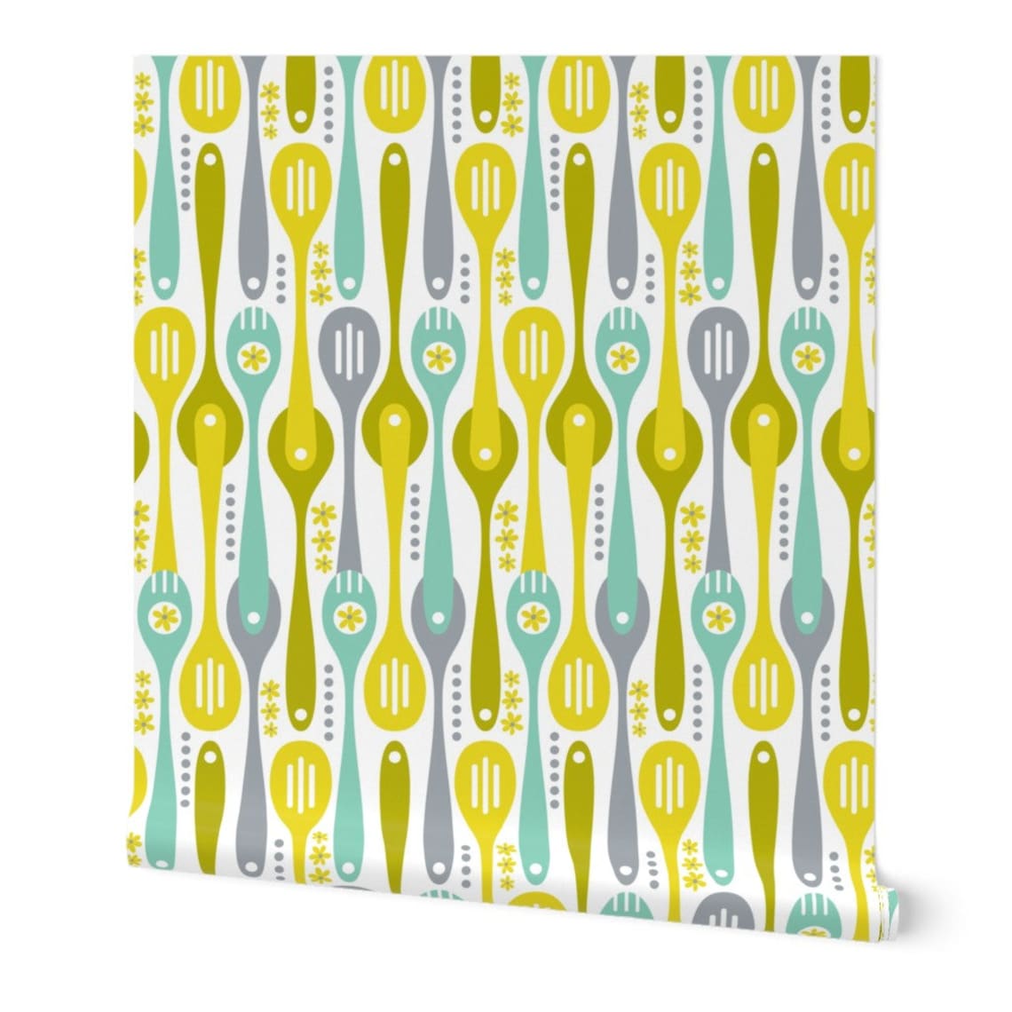 Spoons Wallpaper Yellow Spoon by Heatherdutton Etsy