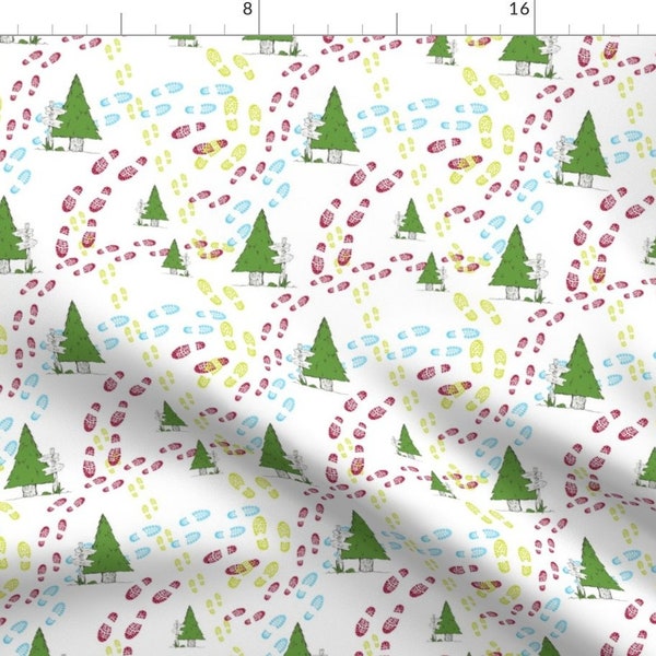 Hiking Fabric - Woodland Exploration Adventure Pine Forest Outdoors Hike Toddler Kids By Svaeth - Cotton Fabric By The Yard With Spoonflower