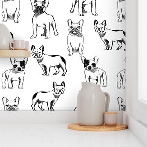 Frenchie Wallpaper French Bulldog Black White Dog by Andrea - Etsy