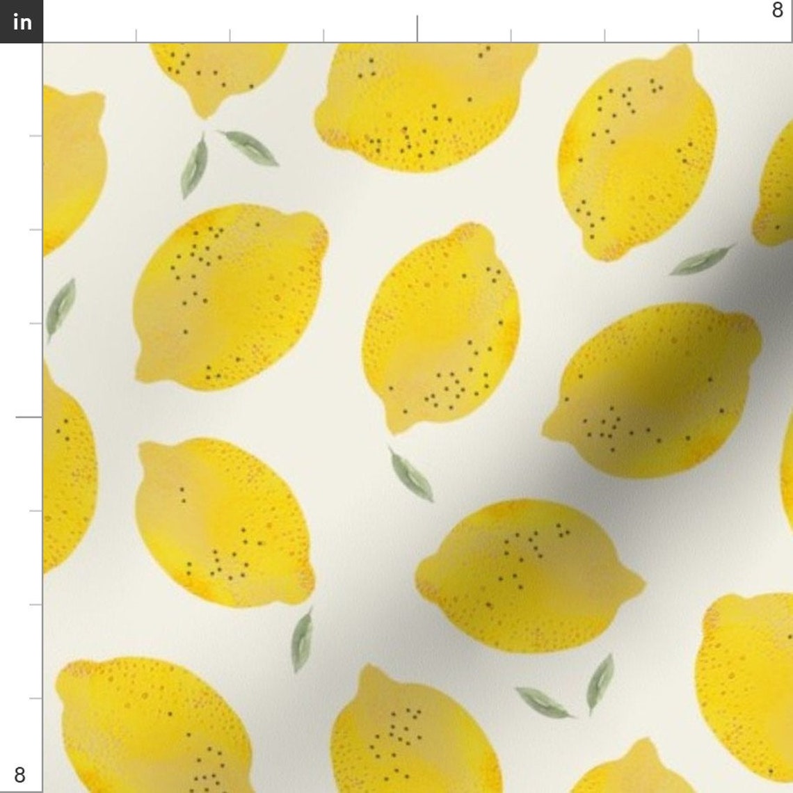 Retro Lemons Fabric Lemon by Kindofstyle Bright Citrus Etsy UK