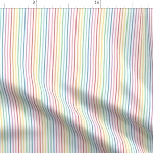 Rainbow Stripes Fabric - Pastel Rainbow Stripes Vertical By Misstiina - Vertical Rainbow Stripes Cotton Fabric By The Yard With Spoonflower