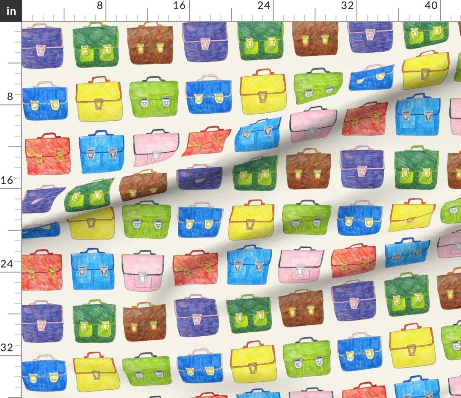 Kids School Bags Fabric Hand Drawn School Bags by Marketa Etsy