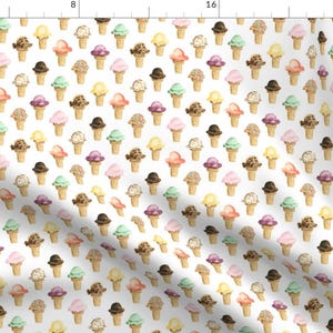 Ice Cream Summer Heat Treat Dessert Fabric - Ice Cream Pattern By Jillbyers - Ice Cream Sweets Cotton Fabric By The Yard With Spoonflower