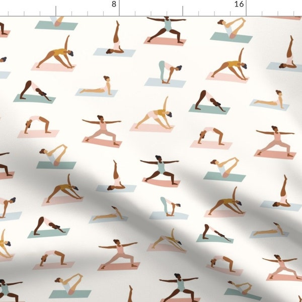 Yoga Fabric - Yoga Sun Salutations // Pretty Warm Neutrals By Patternsupplyco - Warm Pinks Cotton Fabric By The Yard With Spoonflower