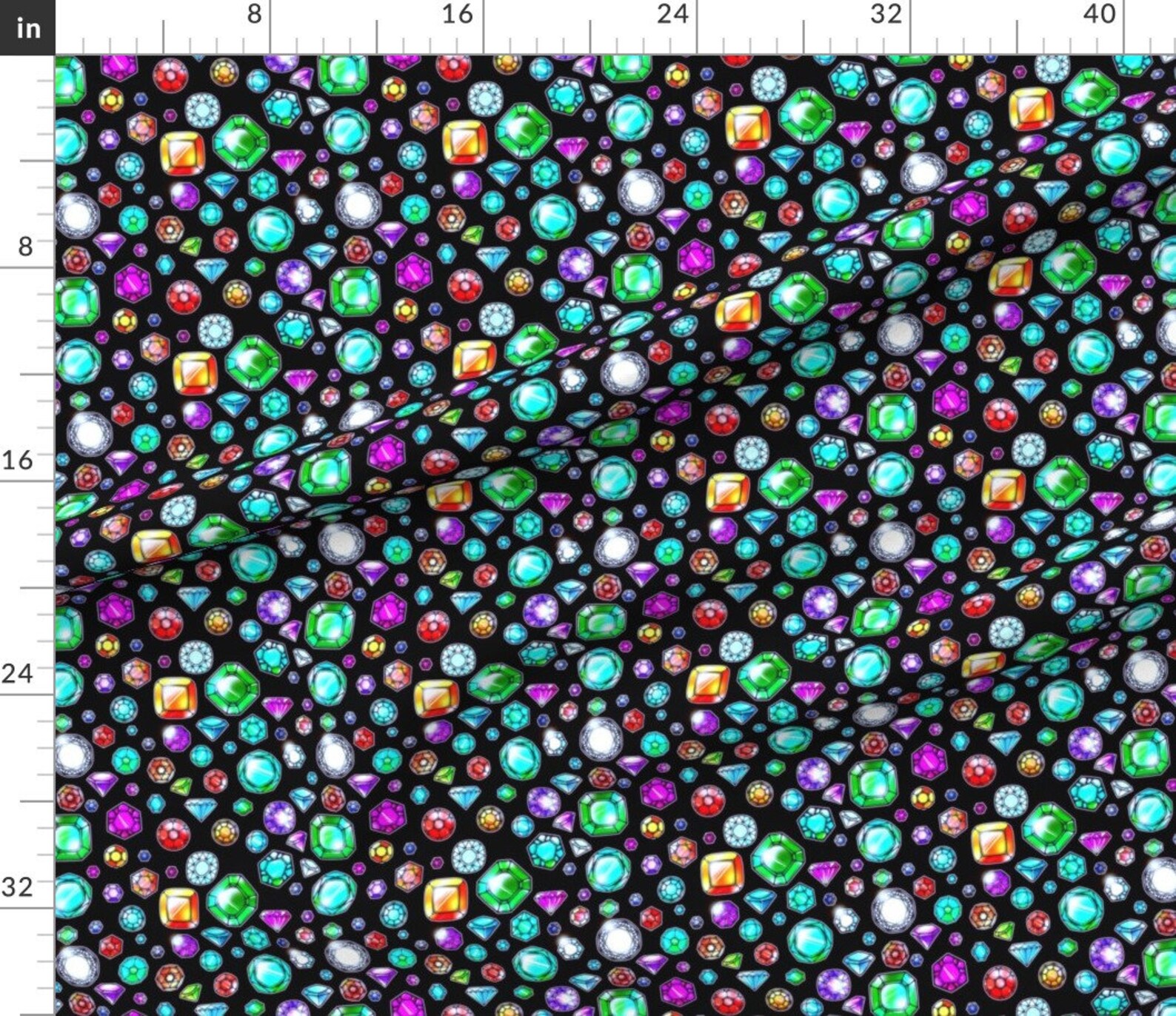 Gemstones Fabric Gems by Jadegordon Gem Crystal Bling Etsy