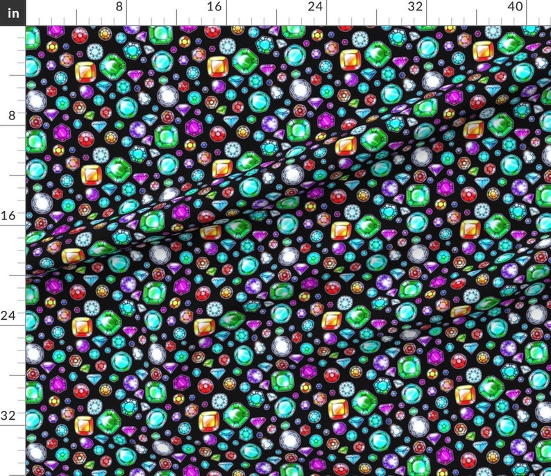 Gemstones Fabric Gems by Jadegordon Gem Crystal Bling Etsy