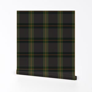 Dunkelgrüne karierte Tapete zum Abziehen und Aufkleben - Viktorianische Navy Tartan Rustikal - Wall Art Wall Decor - Hunter Plaid by laura_nisbet_art