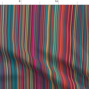 Vertical Stripe Fabric - Fantastic Mini Stripe ~ Vertical By Peacoquettedesigns - Fall Stripes Cotton Fabric By The Yard With Spoonflower