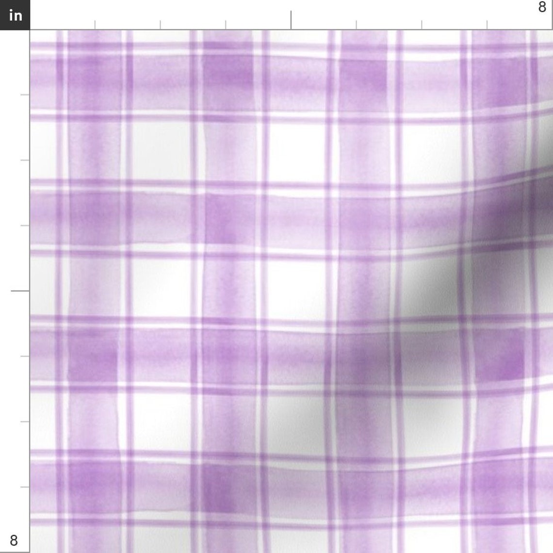 Purple Plaid Fabric Watercolor Plaid Purple Double by Etsy