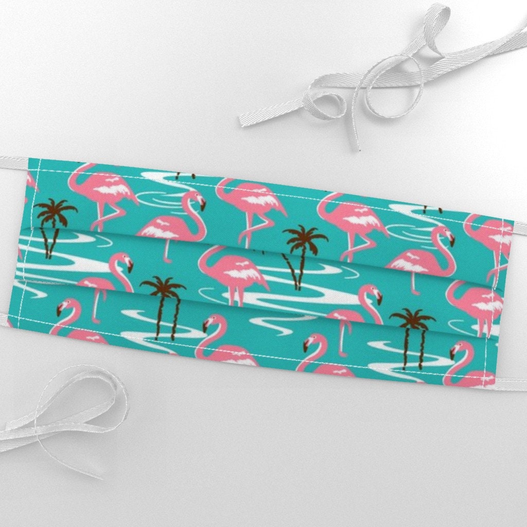 Flamingo Fabric Florida Flamingo by 50s Vintage Dame Etsy