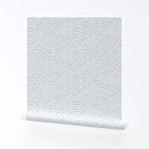 Waves Removable Peel and Stick Wallpaper -  Pastel Scales Coastal Beach - Wall Art Wall Decor - Coastal Waves by crumpetsandcrabsticks
