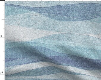 Abstract Ocean Wave Fabric - Wave Sky Blue by wren_leyland - Coastal Nautical Modern Farmhouse Fabric by the Yard by Spoonflower