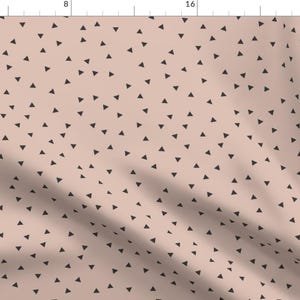 Tiny Triangles On Pink Fabric - Tiny Triangles - Blush Pink By Sunny Afternoon - Tiny Triangles Cotton Fabric By The Yard With Spoonflower