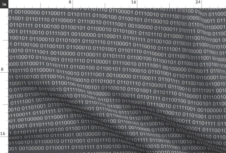 Binary Fabric - Binary Code Grey By Themadcraftduckie - Computer Science Coder Engineer Hacker Cotton Fabric By The Yard With Spoonflower 画像 1