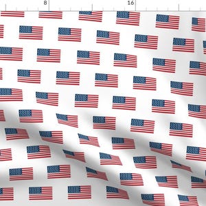 USA Flags July 4th Fabric - American Flag Patriotic White By Charlottewinter - Independence Day Cotton Fabric By The Yard With Spoonflower
