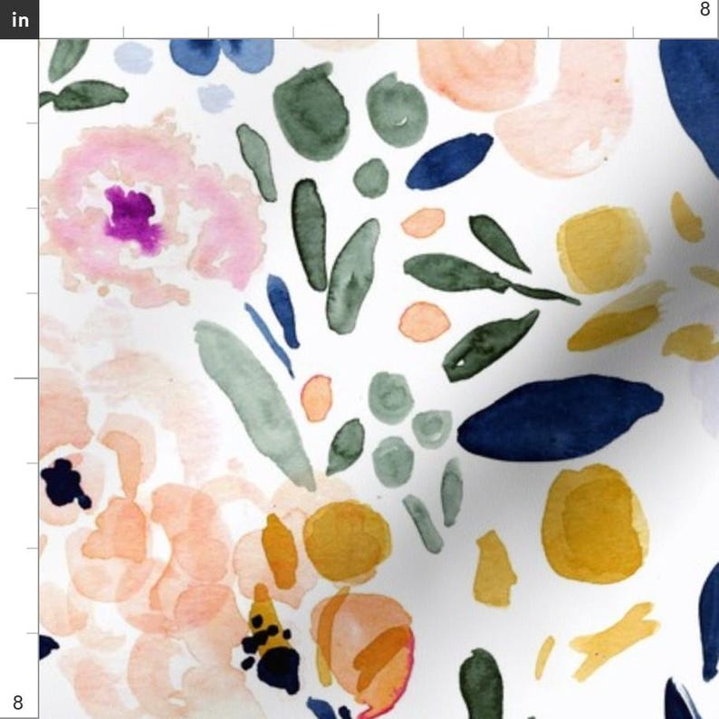 Pastel Floral Apparel Fabric - Sierra-floral by crystal_walen - Watercolor Nursery Spring Bohemian Boho Chic Clothing Fabric by Spoonflower afbeelding 3