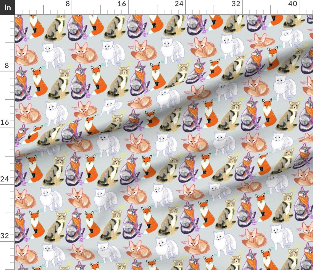 Woodland Fox Fabric Fox Species by Emilyrosethomson | Etsy