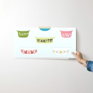 Retro Wallpaper - Vintage Dishes by calobeedoodles - Kitchen Dishes Cooking Baking Mcm Removable Peel and Stick Wallpaper by Spoonflower image 9