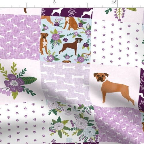 Boxer Dog Fabric Boxer Pet Quilt B Dog Breed Nursery Cheater Etsy