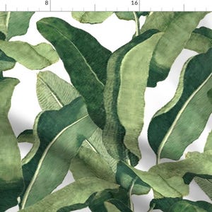 Banana Leaf Fabric - Tropical Leaves by willowlanetextiles - Large Scale Tropical Vintage Inspired Fabric by the Yard by Spoonflower