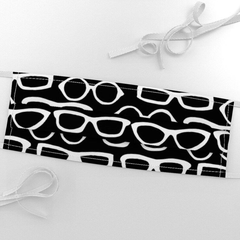 Black White Glasses Fabric Glasses Black and White by Etsy