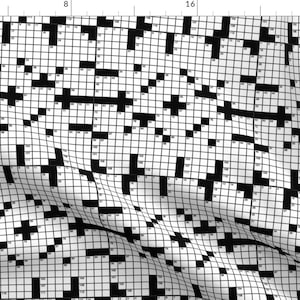 Crossword Fabric - Crossword By Jtctcrosswords - Crossword Game Smart Nerd Geek Words Knowledge Cotton Fabric By The Yard With Spoonflower