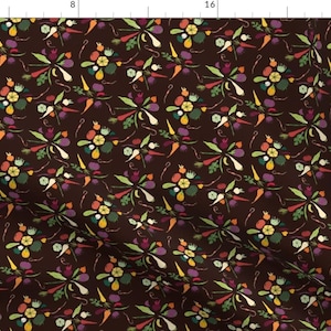 Farm Fabric - The Vegetable Farmers By Audsbodkin - Farm Vegetable Kitchen Food Veggies Cook Chef Cotton Fabric By The Yard With Spoonflower