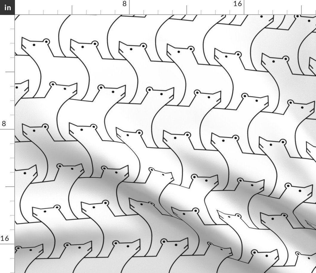 Tessellation Fabric Polar Bear by Sef Tessellation Arctic - Etsy Tessellation Fabric Polar Bear by Sef Tessellation Arctic - Etsy