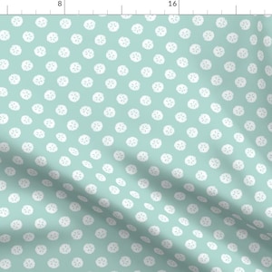 Blue Shells Fabric - Sandollars - Seaglass By Jillbyers - Blue Beach Summer Sand Dollar Cotton Fabric By The Yard With Spoonflower
